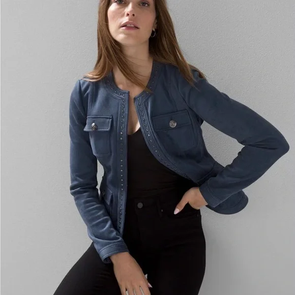 NWT WHBM Vegan Suede Stylist Jacket size 10 - Picture 1 of 9